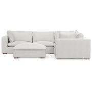 Jasmine handcrafted sofa and ottoman from Simpli-Home, 2-piece living room set with neutral fabric and stylish design.