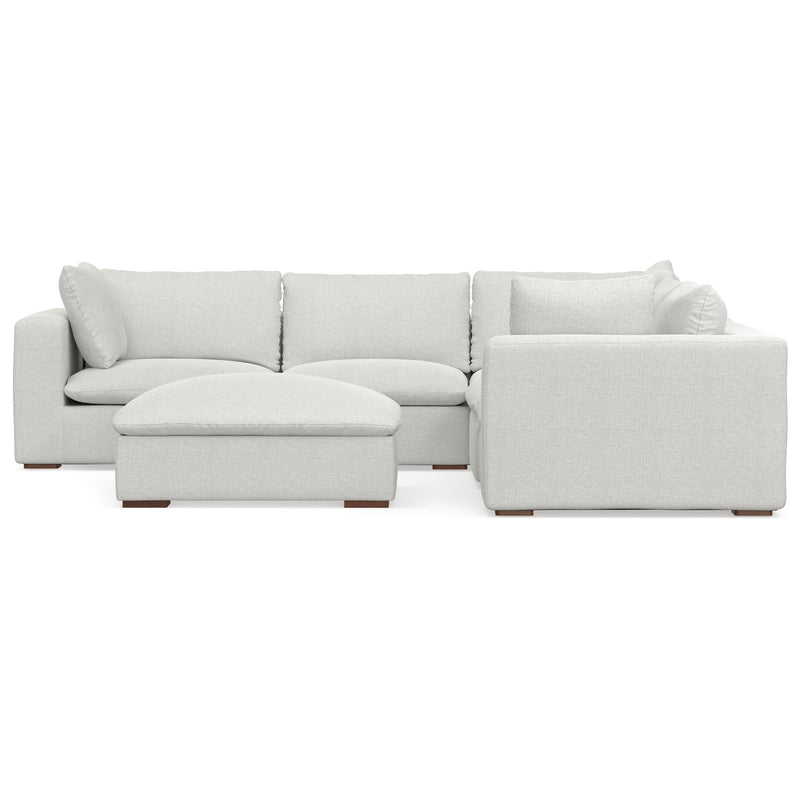 Jasmine handcrafted sofa and ottoman from Simpli-Home, 2-piece living room set with neutral fabric and stylish design.