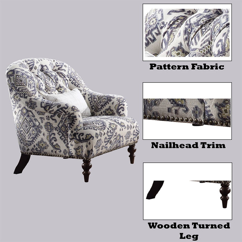 Saira - Chair With Pillow - Pattern Fabric - R&R Furniture Gallery (Fountain Valley, CA)