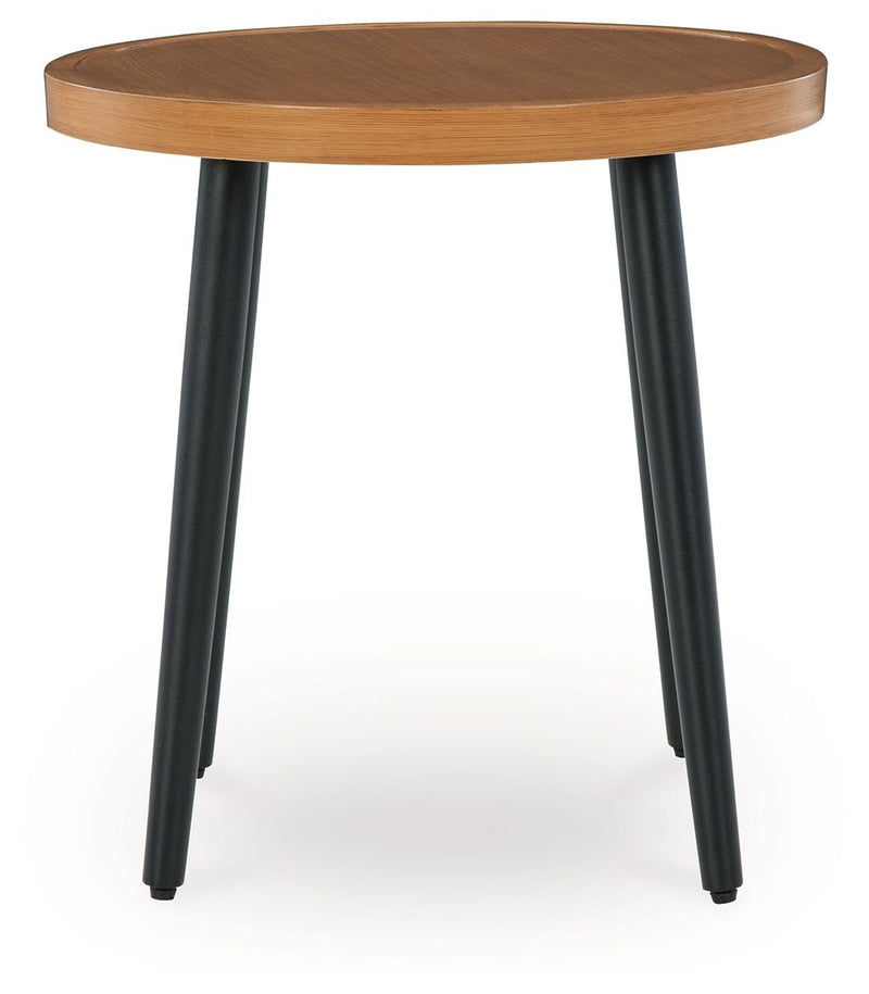 Horizon Hall - Round End Table - Two-tone Brown - R&R Furniture Gallery (Fountain Valley, CA)