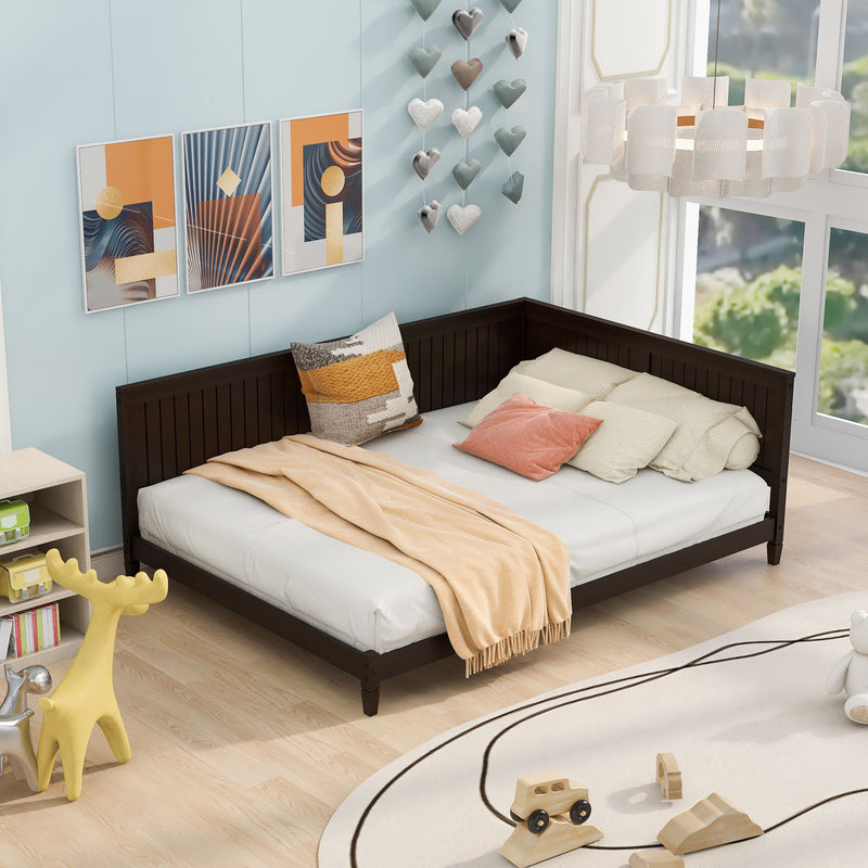 DreamHaus modern daybed sofa bed with sleek design, featuring plush cushions and wooden legs, ideal for versatile living spaces.