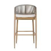 Outdoor Bar Height Metal Frame Counter Stools With Scallop Shaped Backrest & Water Resistant Cushions - R&R Furniture Gallery (Fountain Valley, CA)