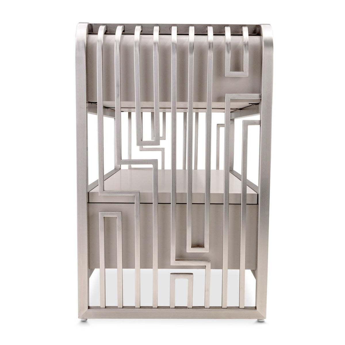 Roxbury Park - Metal Nightstand - Stainless Steel