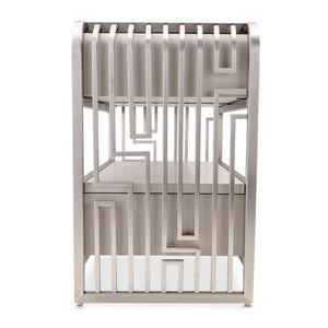 Roxbury Park - Metal Nightstand - Stainless Steel