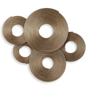 Gold Ahmet Rings wall decor by Uttermost featuring interconnected circular metal rings for modern home wall decoration.
