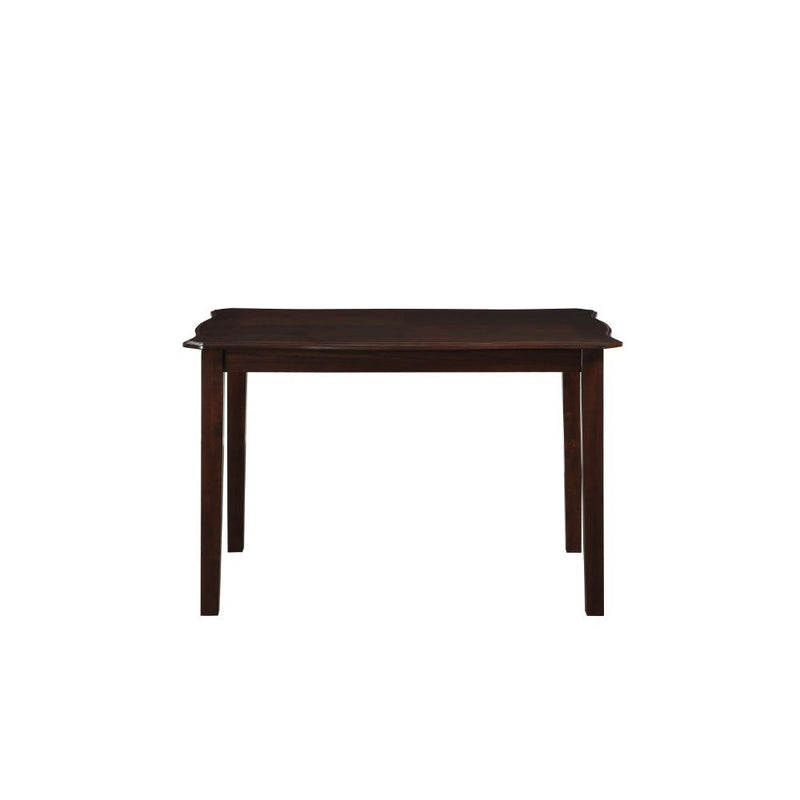 Ingeborg - 5 Piece Dining Set - Black Synthetic Leather & Espresso - R&R Furniture Gallery (Fountain Valley, CA)