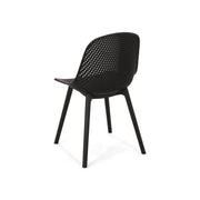 Set of two Noble House Posey chairs with woven rattan seats and dark wooden legs, perfect for stylish indoor or patio seating.