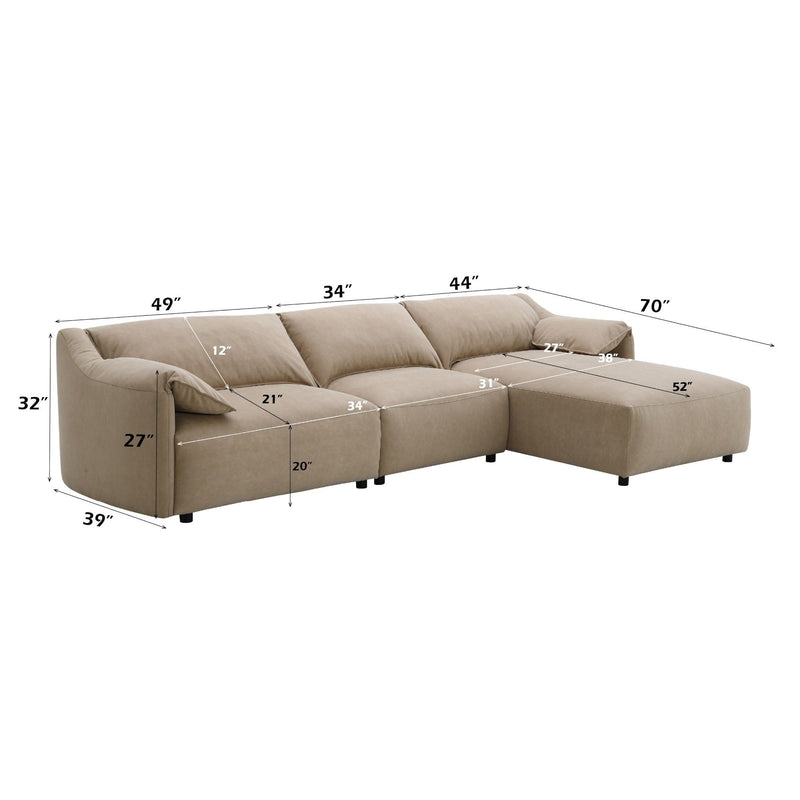 Veata - Sectional Sofa - Light Brown