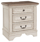 Realyn - Three Drawer Night Stand - White / Brown / Beige - R&R Furniture Gallery (Fountain Valley, CA)
