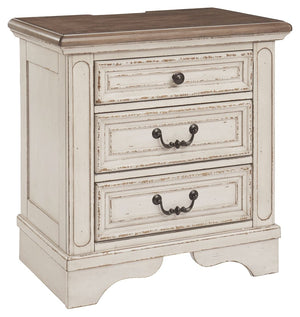 Realyn - Three Drawer Night Stand - White / Brown / Beige - R&R Furniture Gallery (Fountain Valley, CA)