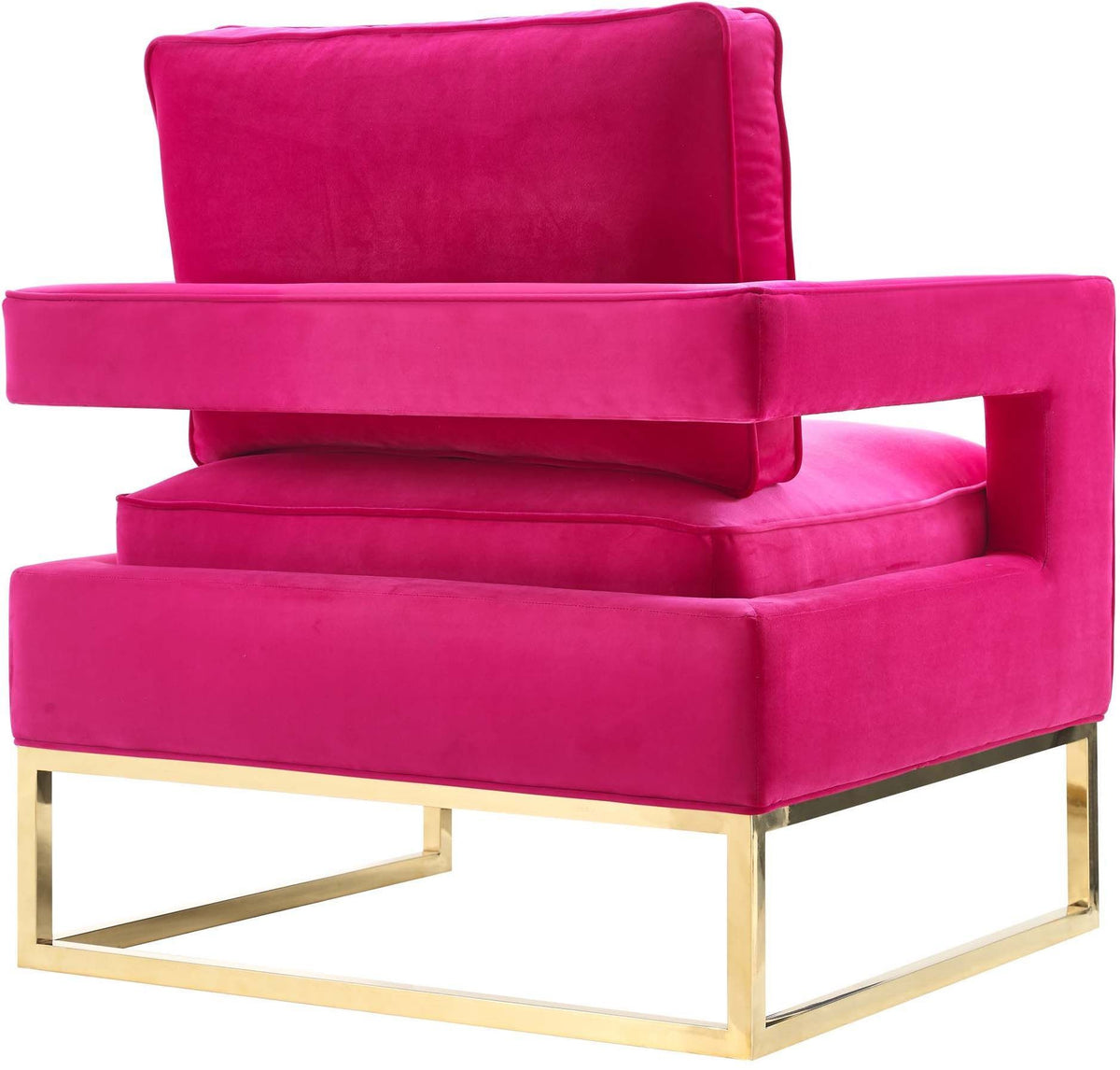 Avery - Velvet Chair With Polished Gold Base - R&R Furniture Gallery (Fountain Valley, CA)
