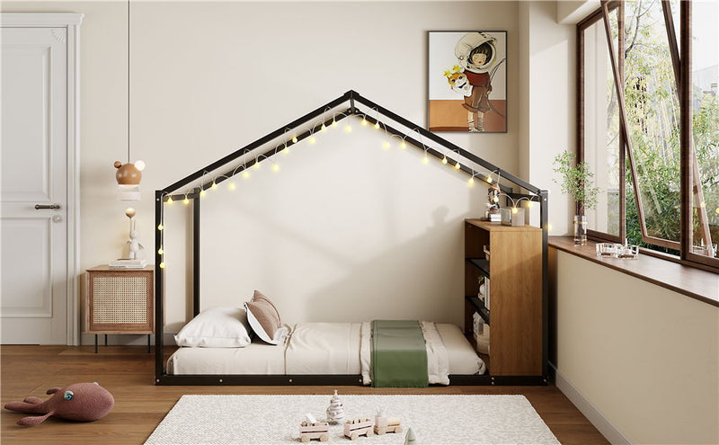Bed House Frame With Shelves And Lights - R&R Furniture Gallery (Fountain Valley, CA)