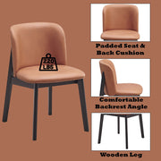 Eliora - Side Chair (Set of 2) - Camel Polish Microfiber & Black - R&R Furniture Gallery (Fountain Valley, CA)