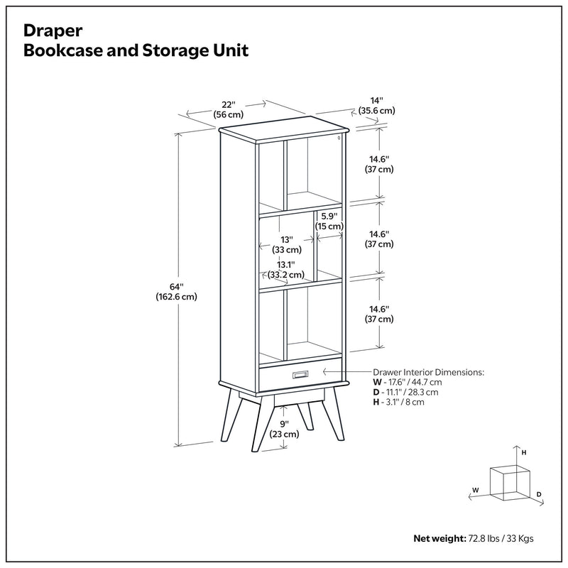 Draper - Mid Century Wide Bookcase And Storage Unit - R&R Furniture Gallery (Fountain Valley, CA)