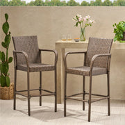 Outdoor Wicker Barstools With Rattan And Iron Frame - R&R Furniture Gallery (Fountain Valley, CA)