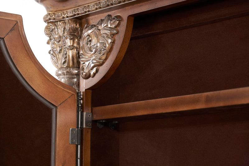 Villa Valencia - Accent Floor Wall Mirror With Storage - Classic Chestnut - R&R Furniture Gallery (Fountain Valley, CA)