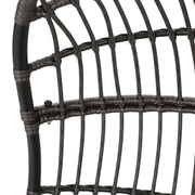 Rustic Noble House hanging basket chair with cushion, featuring a woven design and cozy fabric cushion for indoor or outdoor relaxation.