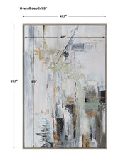 Hand painted canvas art titled Natural Springs in pearl silver by Uttermost, showcasing abstract water-inspired design.
