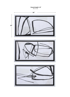 Jargon - Wall Art (Set of 3) - Black / White
