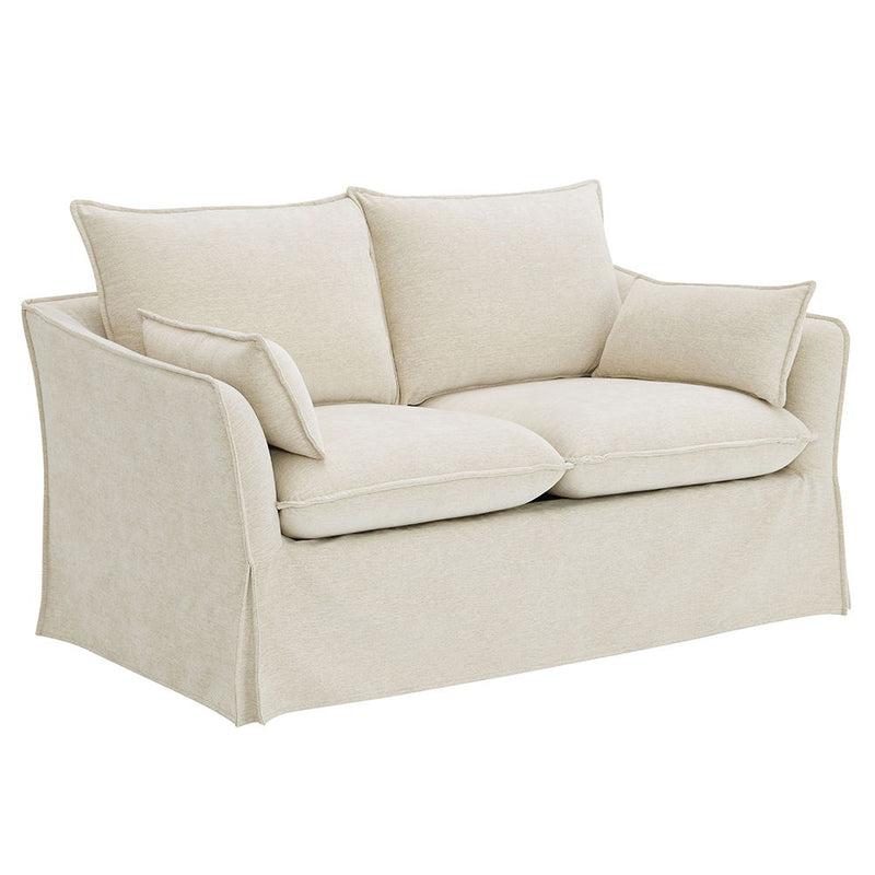 Shane - Loveseat With 2 Pillows - Beige Linen - R&R Furniture Gallery (Fountain Valley, CA)