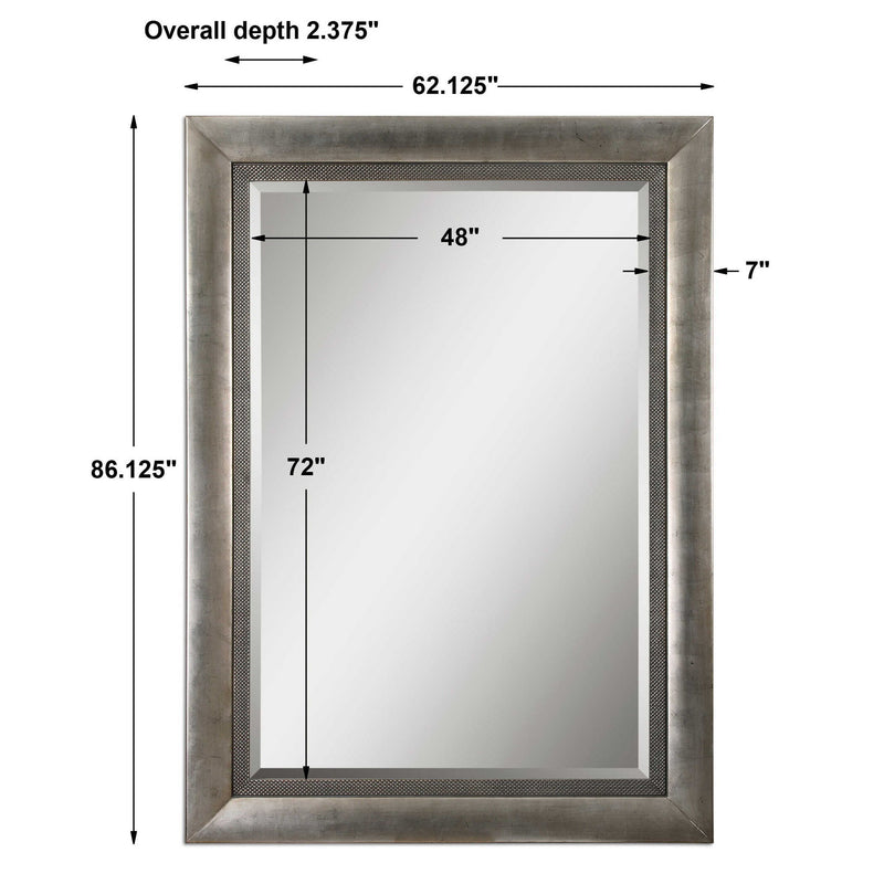 Uttermost Gilford wall mirror with antique silver finish, featuring a decorative frame and elegant design for wall decor.