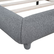 Upholstered Platform Bed With Thick Solid Frame And Stylish Curve-Shaped Design - R&R Furniture Gallery (Fountain Valley, CA)