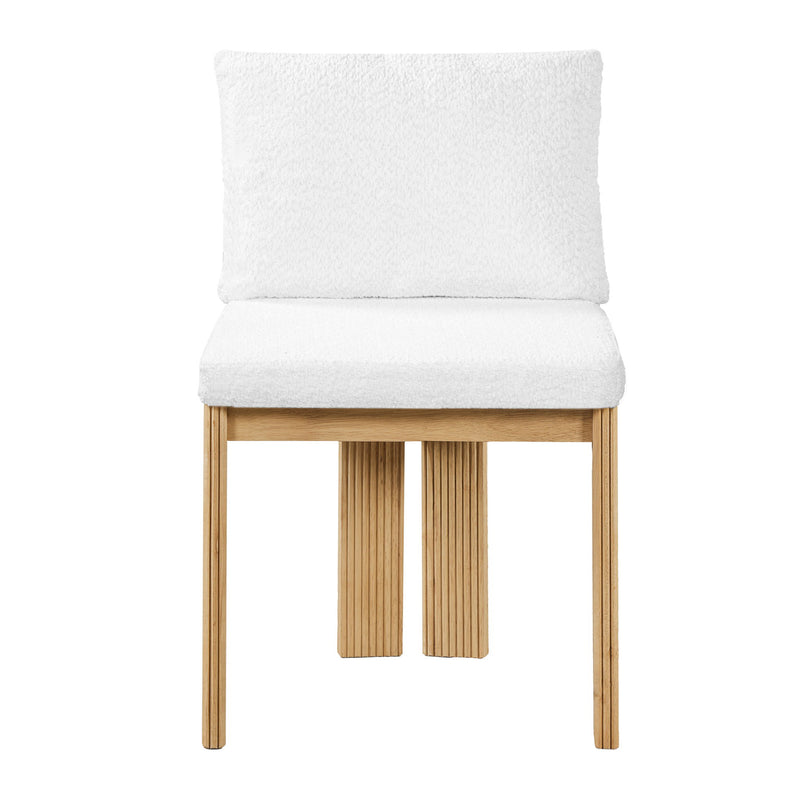 Set of two Noble House indoor dining chairs with wooden legs and cushioned seats, ideal for modern kitchen or dining room.