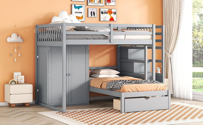 Bunk Bed With Wardrobe, Drawers - R&R Furniture Gallery (Fountain Valley, CA)