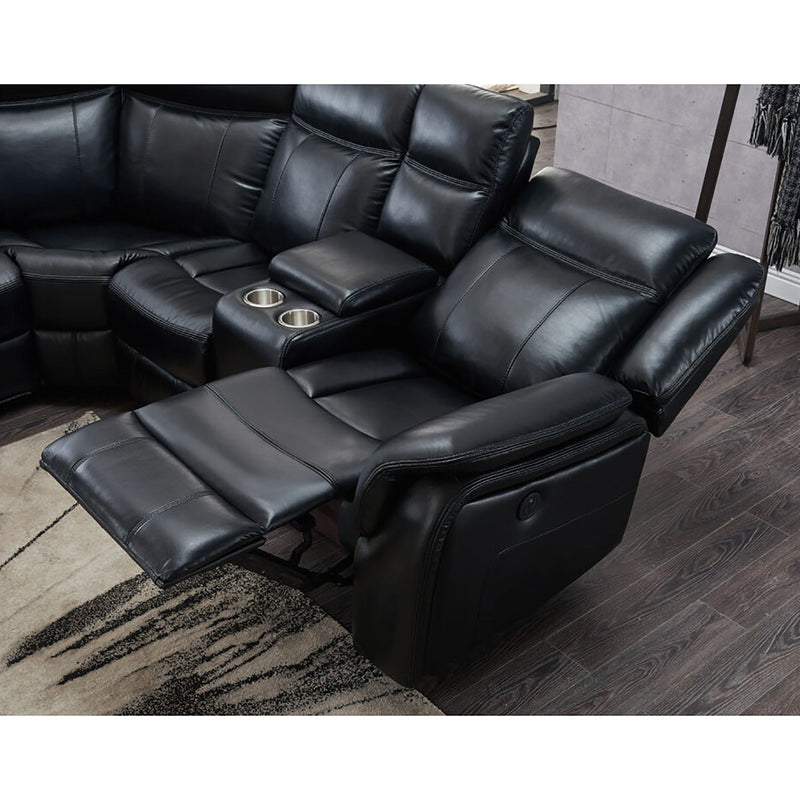 Jupiter - Leather Sectional - Black - R&R Furniture Gallery (Fountain Valley, CA)