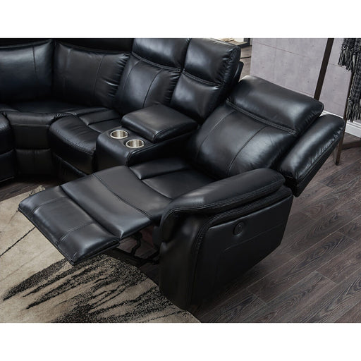Jupiter - Leather Sectional - Black - R&R Furniture Gallery (Fountain Valley, CA)
