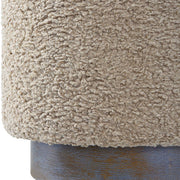 Uttermost Avila accent ottoman with plush fabric and wooden legs, ideal for living room or bedroom decor.