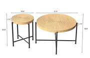 Coffee And End Table Set Waterproof Cover, Distressed Cylindrical Design, Legs Classic Rustic Charm (Set of 2) - R&R Furniture Gallery (Fountain Valley, CA)