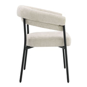 Jirina - Chenille Arm Chair (Set of 2) - Beige & Black - R&R Furniture Gallery (Fountain Valley, CA)