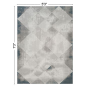 Geometrix - 5'3" X 7'3" Area Rug With Geometric, 3D Effect - Gray / Ivory - R&R Furniture Gallery (Fountain Valley, CA)