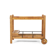 Bar Cart With Wine Bottle Holders, - Black - R&R Furniture Gallery (Fountain Valley, CA)
