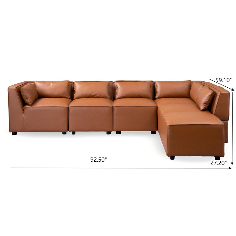 Wexford - Modular Sofa - Cognac - R&R Furniture Gallery (Fountain Valley, CA)