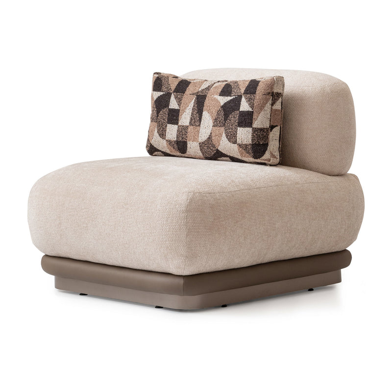 Bristol Point - Armless Chair - Fawn / Saddle Brown - R&R Furniture Gallery (Fountain Valley, CA)