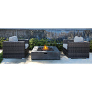 Rattan Wicker Patio Set With Cushions And Concrete Fire Pit - R&R Furniture Gallery (Fountain Valley, CA)