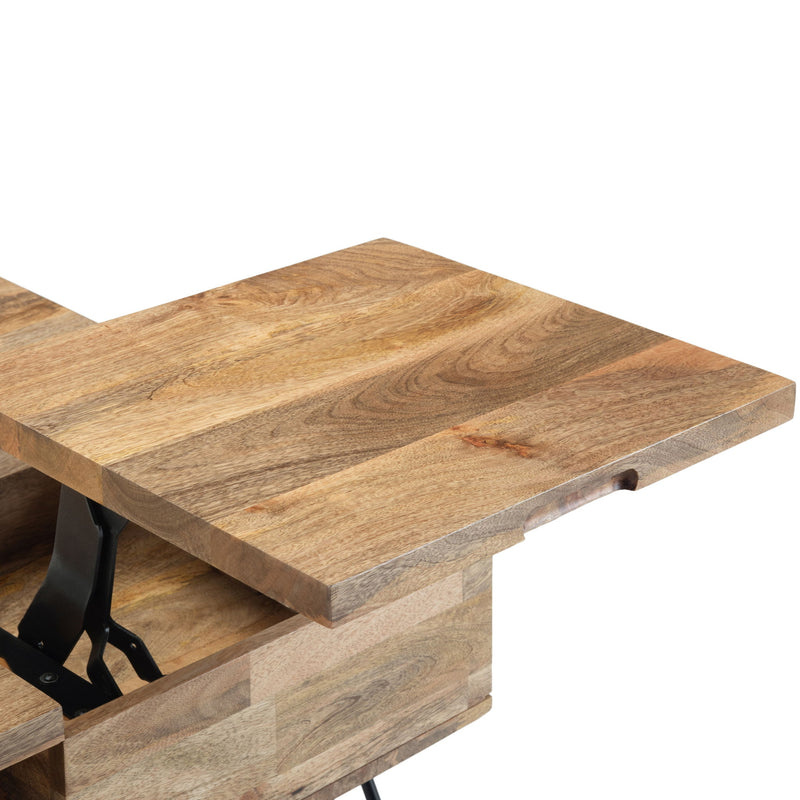 Hunter - Lift Top Square Coffee Table - Natural - R&R Furniture Gallery (Fountain Valley, CA)