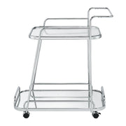 Aegis - Serving Cart - Clear Glass & Chrome - R&R Furniture Gallery (Fountain Valley, CA)