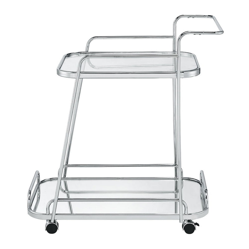 Aegis - Serving Cart - Clear Glass & Chrome - R&R Furniture Gallery (Fountain Valley, CA)
