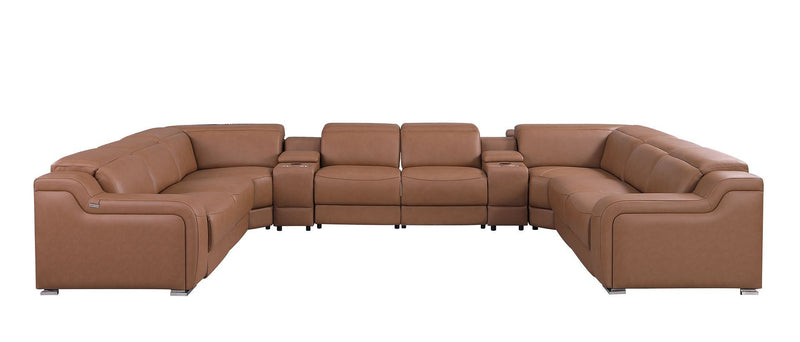 1116 - 10-Piece U-Shaped Sectional Sofa In With 4 Power Recliners & Power Headrests