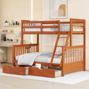 DreamHaus bunk bed with ladders and two storage drawers, featuring sturdy wood construction and space-saving design.