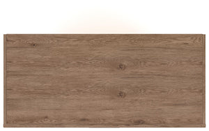 Benchcraft® Savonport five-drawer accent chest in white and brown, showcasing its stylish design and spacious storage drawers.