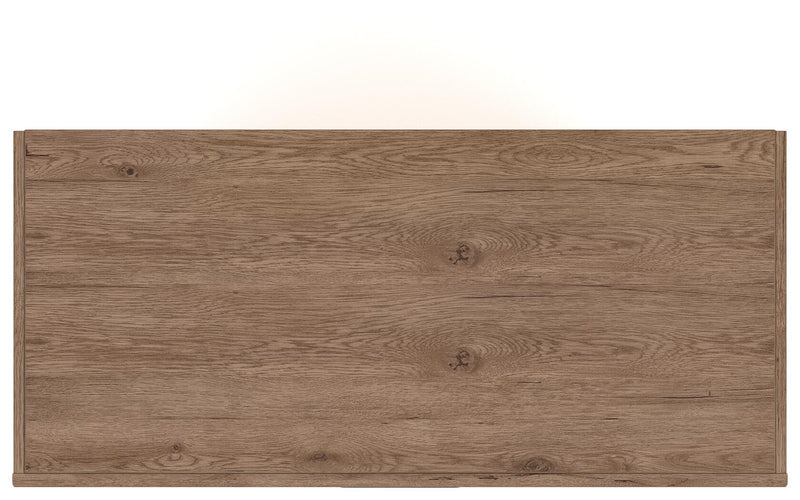 Benchcraft® Savonport five-drawer accent chest in white and brown, showcasing its stylish design and spacious storage drawers.