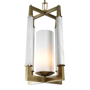 Alabaster Temple - 1 Light Pendant - Brass / White