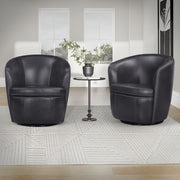 Barolo - 100% Italian Leather Swivel Club Chair (Set of 2) - R&R Furniture Gallery (Fountain Valley, CA)