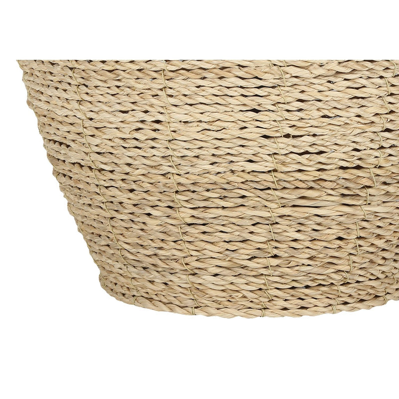 Beige 8th Street transitional table lamp with rattan and resin base, featuring a stylish and modern design.