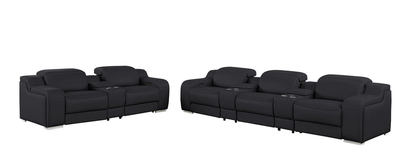 1116 - 8-Piece Modular Power Reclining Sofa, Loveseat & Chair Set In With 5 Power Recliners & Power Headrests