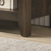 Benito TV stand with open shelves and cable management by Lilola Home, featuring modern design and ample storage space.